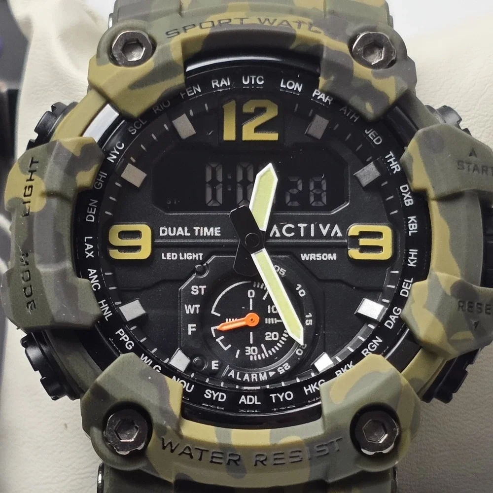 NEW Activa X Invicta BlackOps Digital Men's Watch 56mm Camouflage Green #961‎